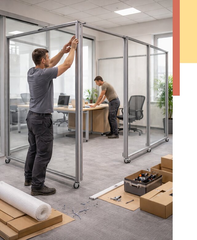 Мобильные офисные перегородки в Дедовске от 13744 руб. — установка под ключ | ОТДЕЛОЧНИК-Ддв