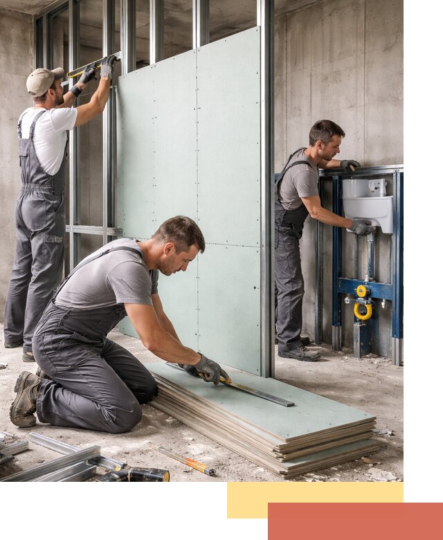 Монтаж и ремонт сантехнических перегородок в Дедовске