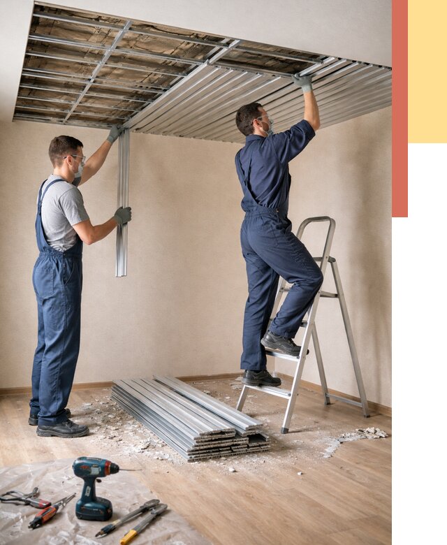 Демонтаж реечного потолка в Дедовске от 4948 руб. быстро и недорого | ОТДЕЛОЧНИК-Ддв