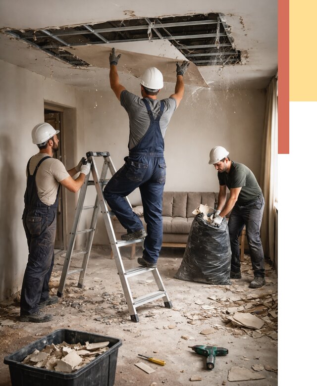 Демонтаж гипсокартонного потолка в Дедовске от 462 руб. за м2 — ОТДЕЛОЧНИК-Ддв