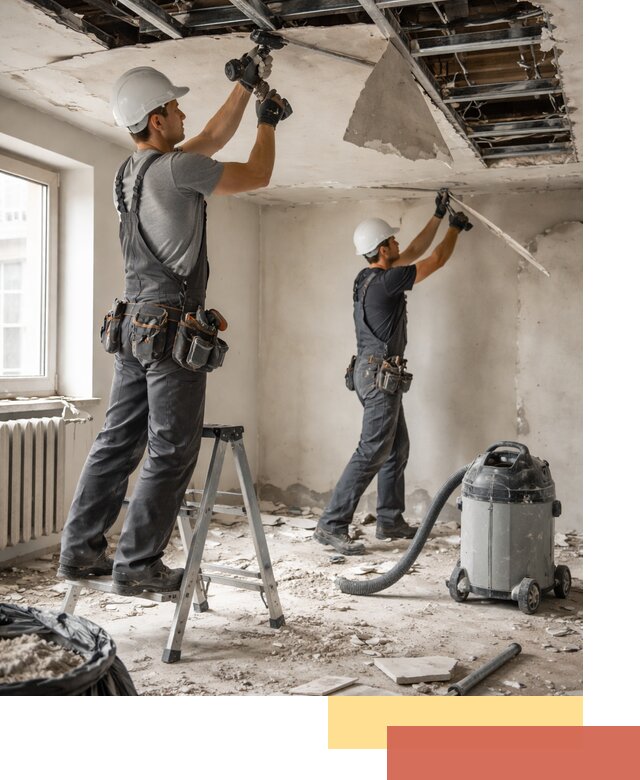 Демонтаж гипсокартонного потолка в Дедовске быстро и аккуратно