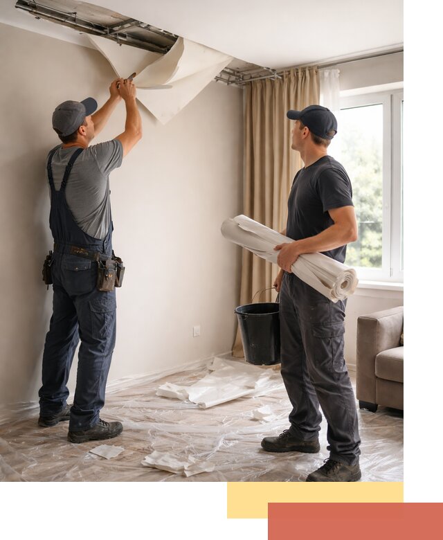 Демонтаж натяжного потолка в Дедовске быстро и аккуратно