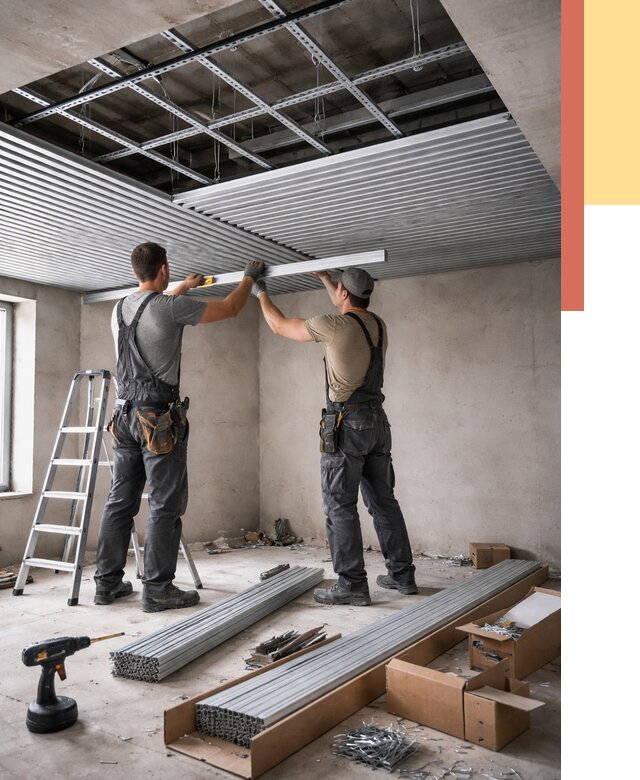 Монтаж реечного потолка в Дедовске от 4948 руб. под ключ | ОТДЕЛОЧНИК-Ддв