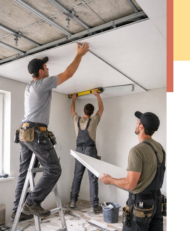 Монтаж потолка из ПВХ панелей в Дедовске от 3848 руб./м2 — быстро и недорого | ОТДЕЛОЧНИК-Ддв