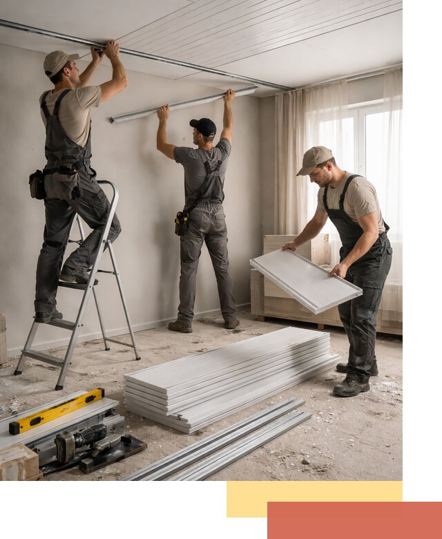 Монтаж потолка из ПВХ панелей в Дедовске оперативно и качественно