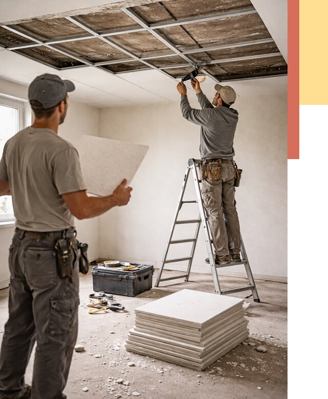 Замена плит подвесного потолка в Дедовске от 1924 руб. быстро и недорого | ОТДЕЛОЧНИК-Ддв