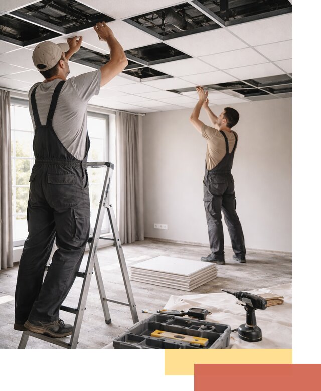 Замена плит подвесного потолка в Дедовске быстро и качественно