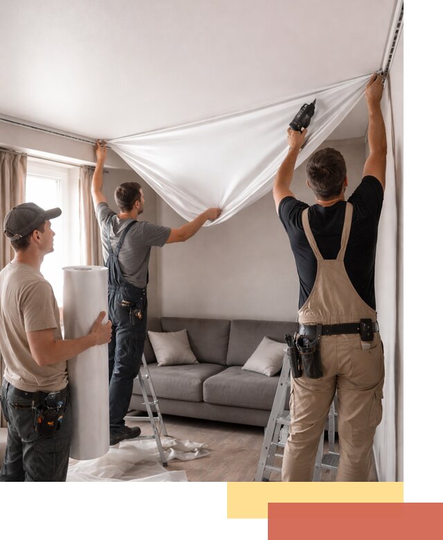 Монтаж сатинового натяжного потолка в Дедовске качественно и быстро