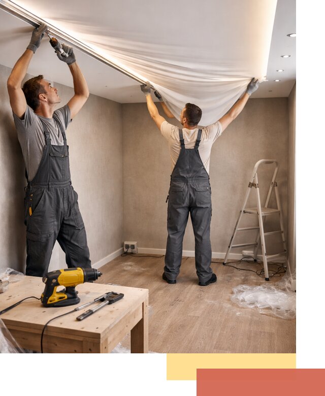 Монтаж натяжного потолка с подсветкой в Дедовске цена и сроки