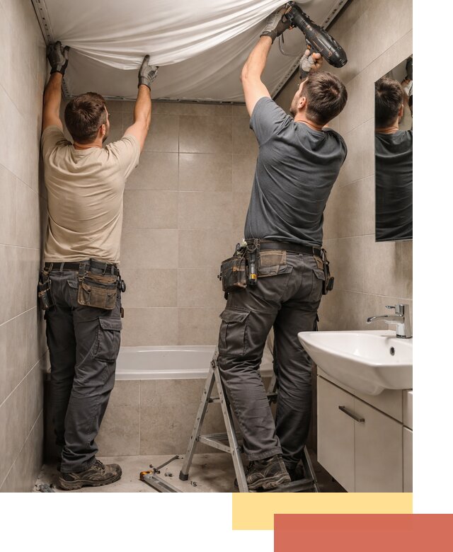 Монтаж натяжного потолка в ванной в Дедовске быстро и качественно