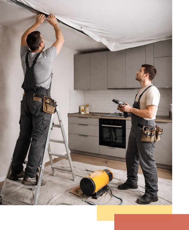 Монтаж натяжного потолка на кухне в Дедовске