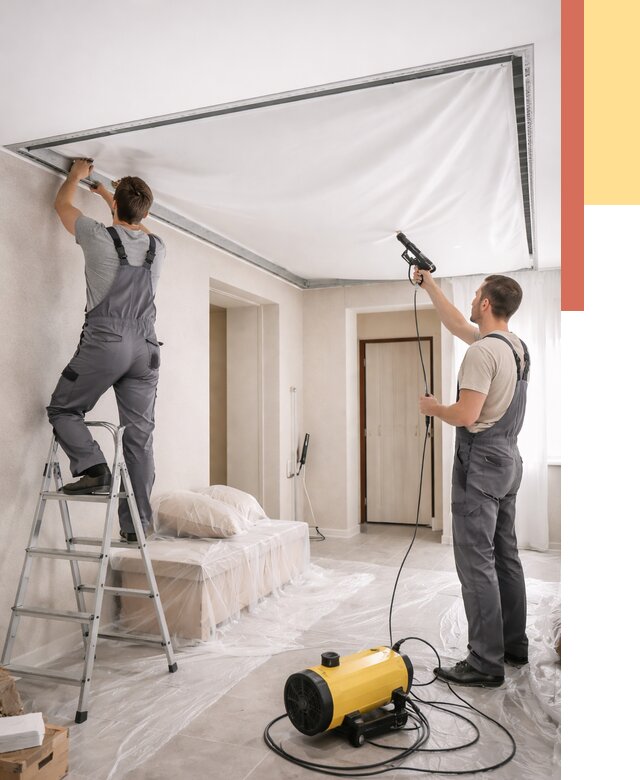 Монтаж натяжного потолка в прихожей в Дедовске от 2914 руб. под ключ | ОТДЕЛОЧНИК-Ддв