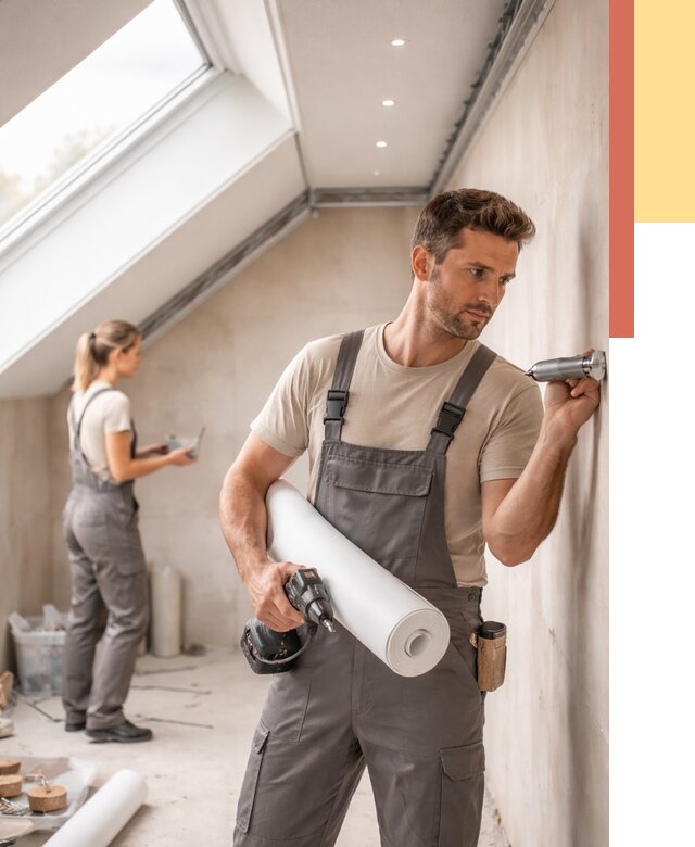 Монтаж натяжного потолка на мансарде в Дедовске от 3848 руб. | ОТДЕЛОЧНИК-Ддв