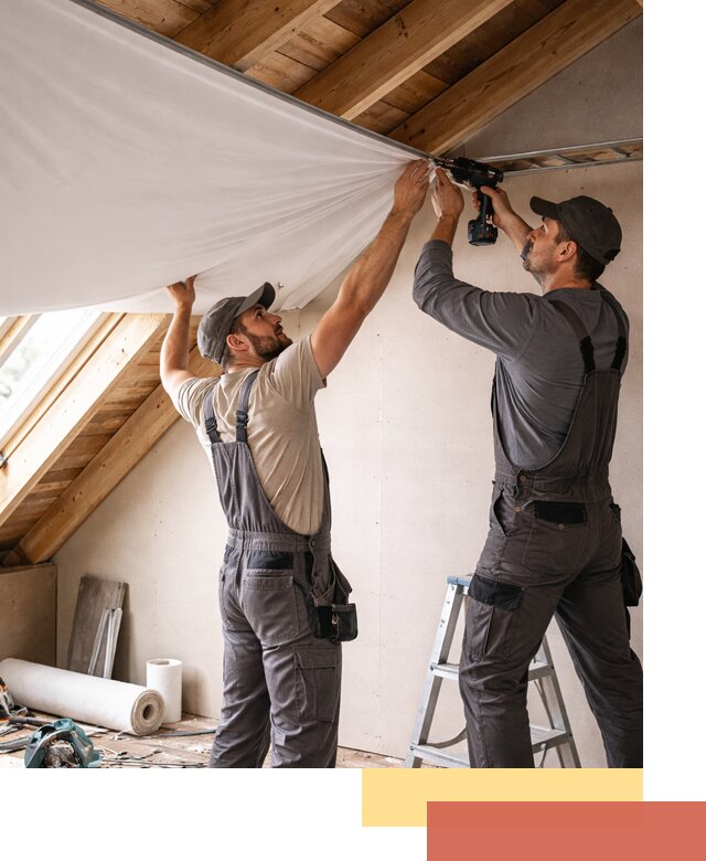 Монтаж натяжного потолка в мансарде в Дедовске