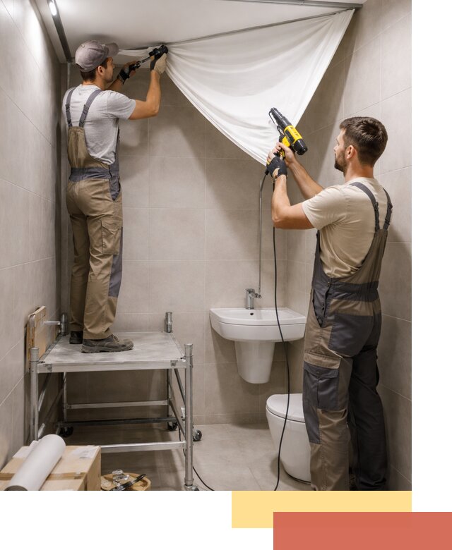 Монтаж натяжного потолка в санузле в Дедовске