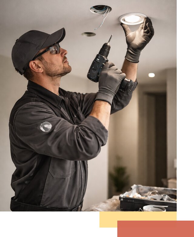 Установка точечных светильников в натяжной потолок в Дедовске