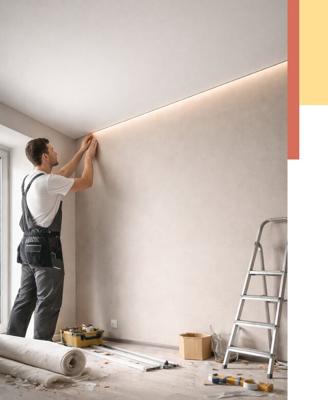 Теневые натяжные потолки в Дедовске от 9016 руб. под ключ | ОТДЕЛОЧНИК-Ддв