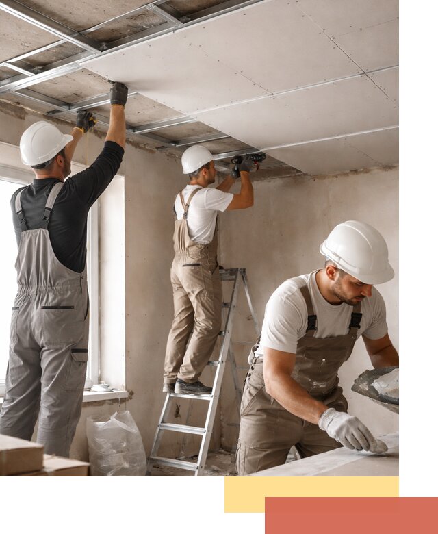 Одноуровневый потолок из гипсокартона в Дедовске — монтаж и отделка