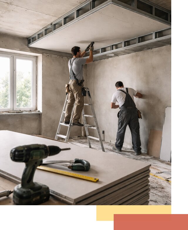 Двухуровневый потолок из гипсокартона в Дедовске