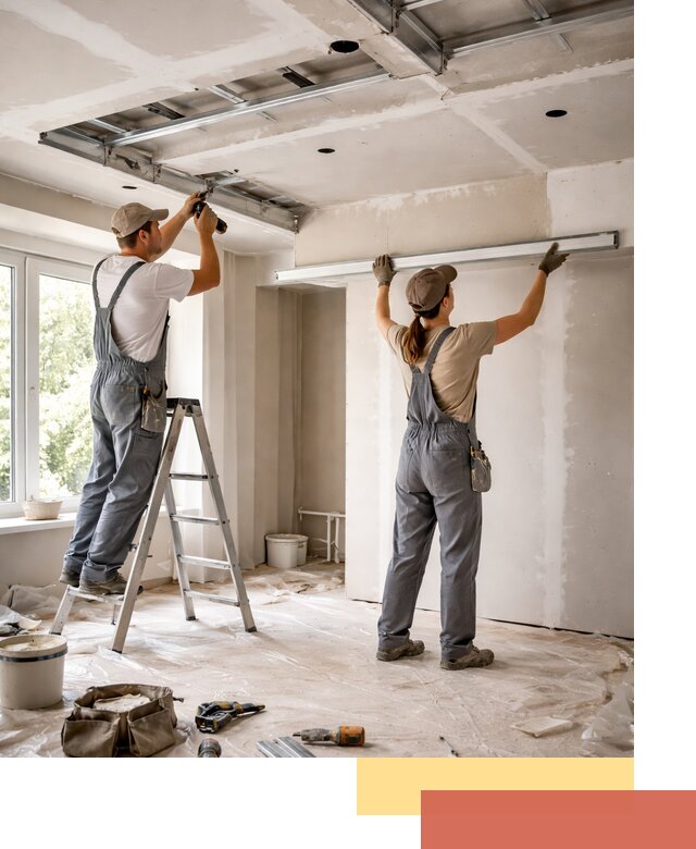 Монтаж многоуровневого потолка из гипсокартона в Дедовске