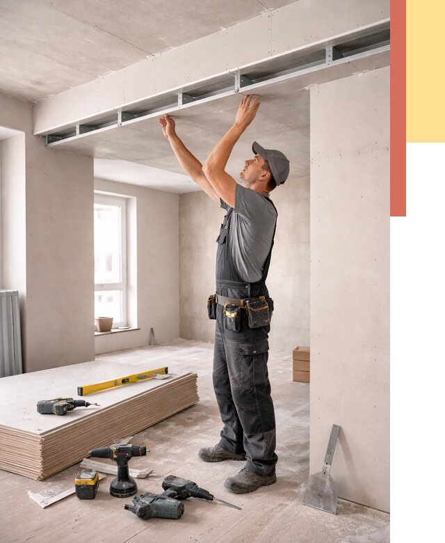 Потолок из гипсокартона с нишей в Дедовске от 1374 руб. под ключ | ОТДЕЛОЧНИК-Ддв