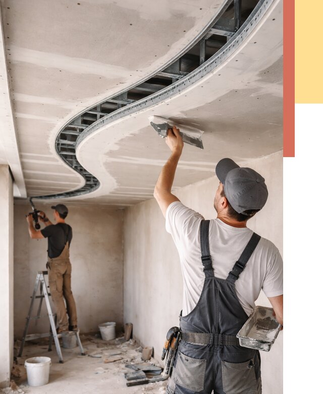 Криволинейный потолок из гипсокартона в Дедовске от 2309 руб./м2 | ОТДЕЛОЧНИК-Ддв