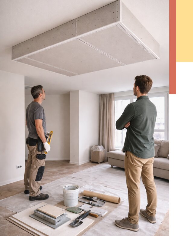 Короб на потолке из гипсокартона в Дедовске от 2419 руб. — монтаж и услуги под ключ | ОТДЕЛОЧНИК-Ддв