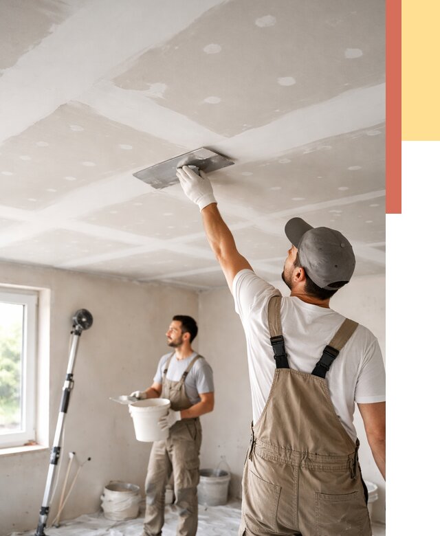 Шпаклевка потолка из гипсокартона в Дедовске от 3518 руб./м2 — услуги под ключ | ОТДЕЛОЧНИК-Ддв