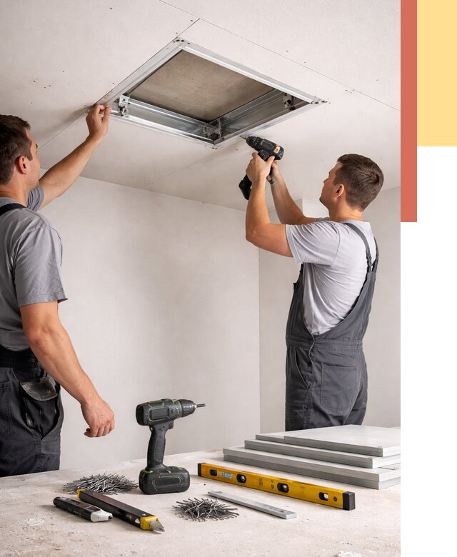 Установка люка в потолок ГКЛ в Дедовске от 2749 руб. под ключ | ОТДЕЛОЧНИК-Ддв