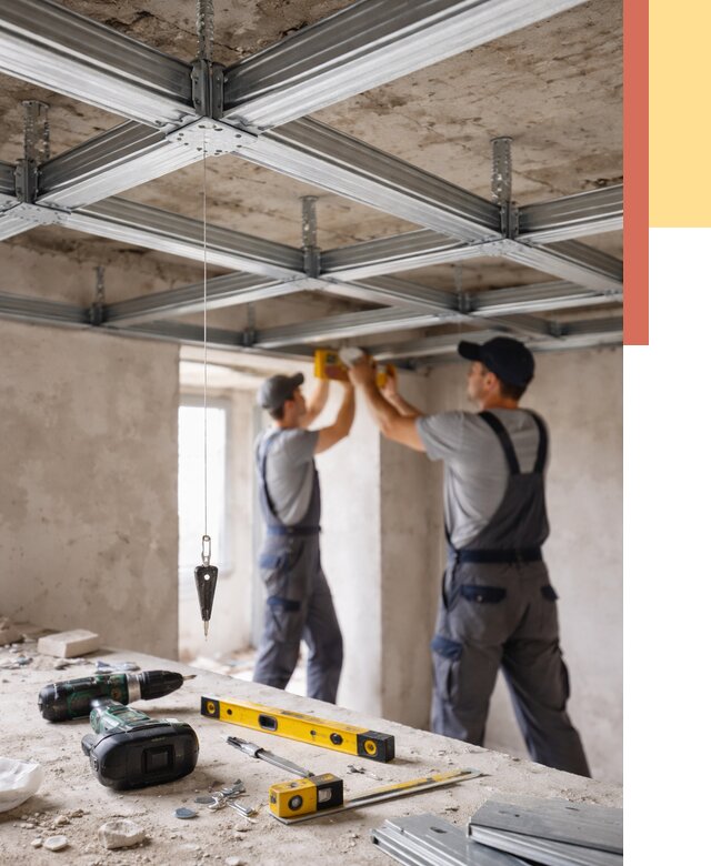 Монтаж каркаса потолка из профиля в Дедовске от 4948 руб. — услуги ОТДЕЛОЧНИК-Ддв