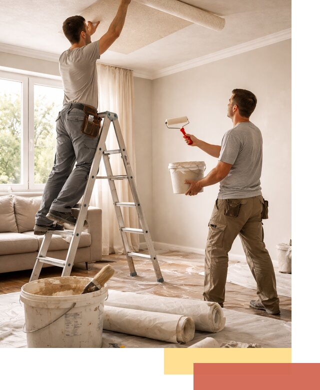 Поклейка обоев на потолок в Дедовске — качественно и быстро