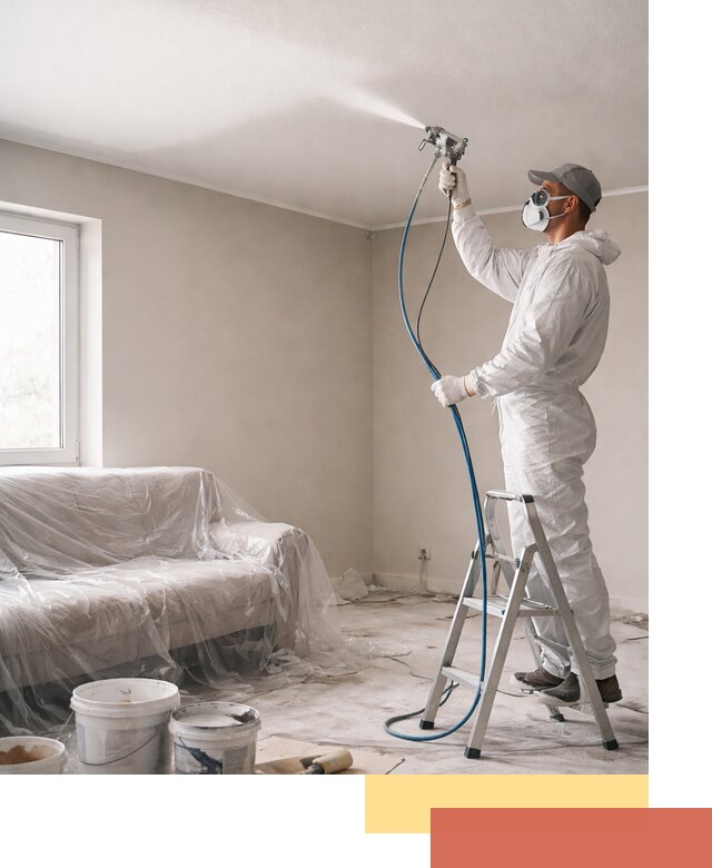 Покраска потолка краскопультом в Дедовске быстро и качественно