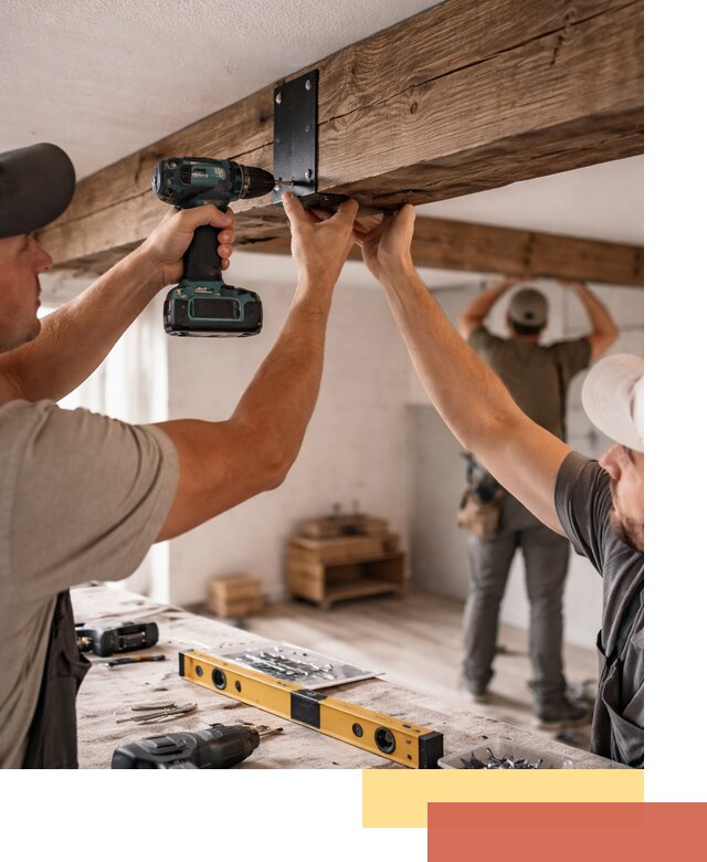 Монтаж декоративных потолочных балок в Дедовске