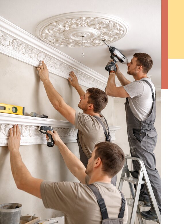 Монтаж лепнины на потолок в Дедовске от 3518 руб. быстро и недорого | ОТДЕЛОЧНИК-Ддв